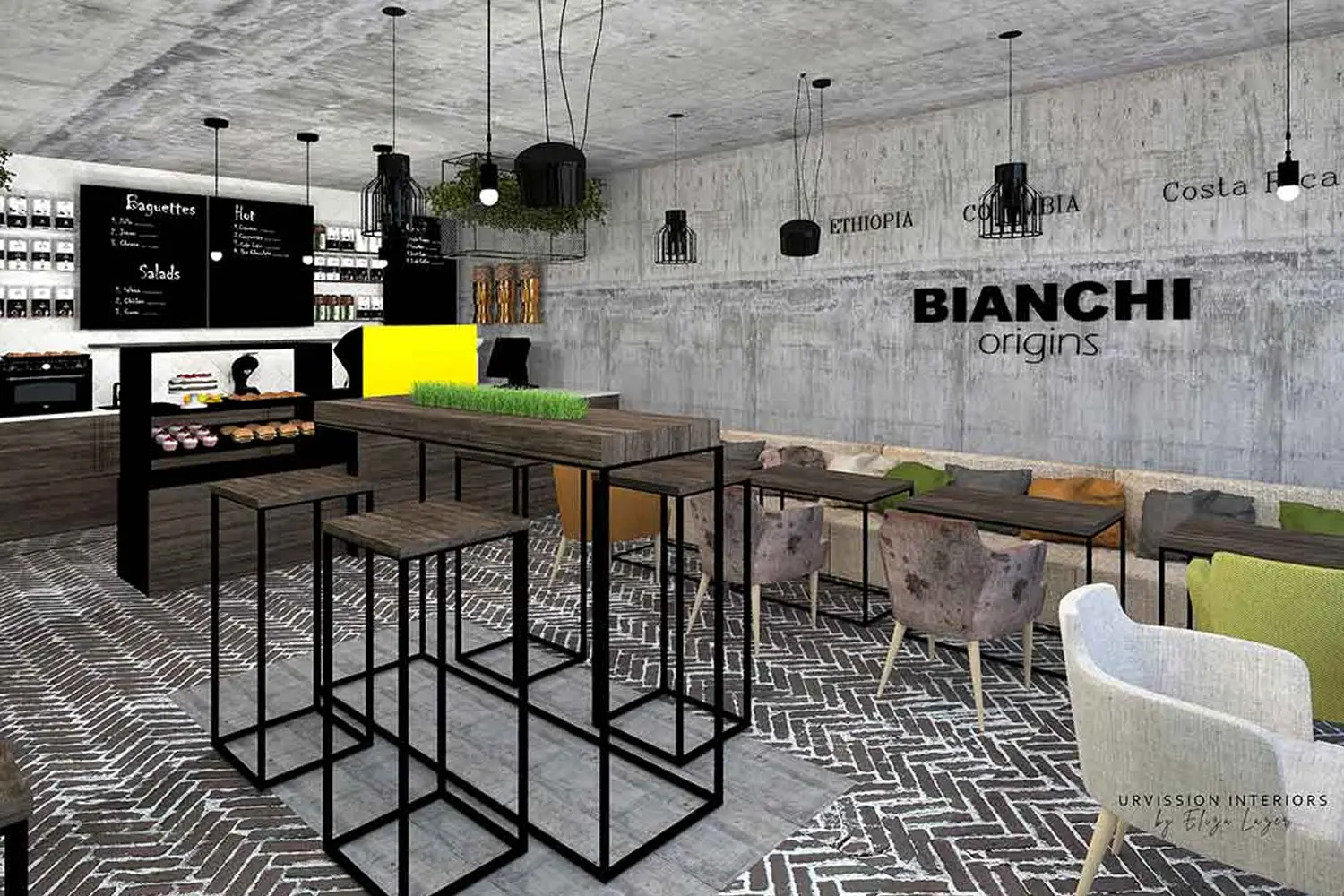 راهنمای کامل طراحی با کاشی برای کافیشاپهای کوچک و بزرگ